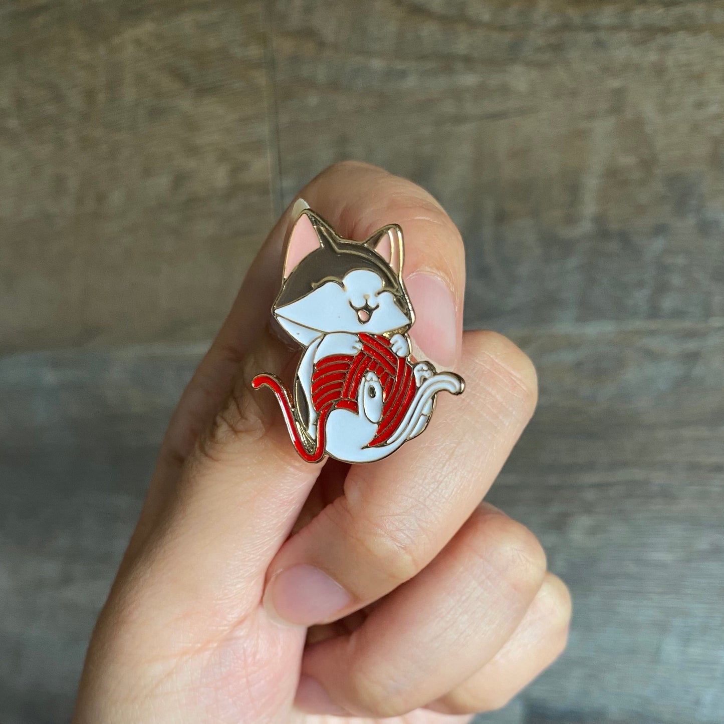 Giggles the Smitten Kitten Enamel Pin - thehappypin