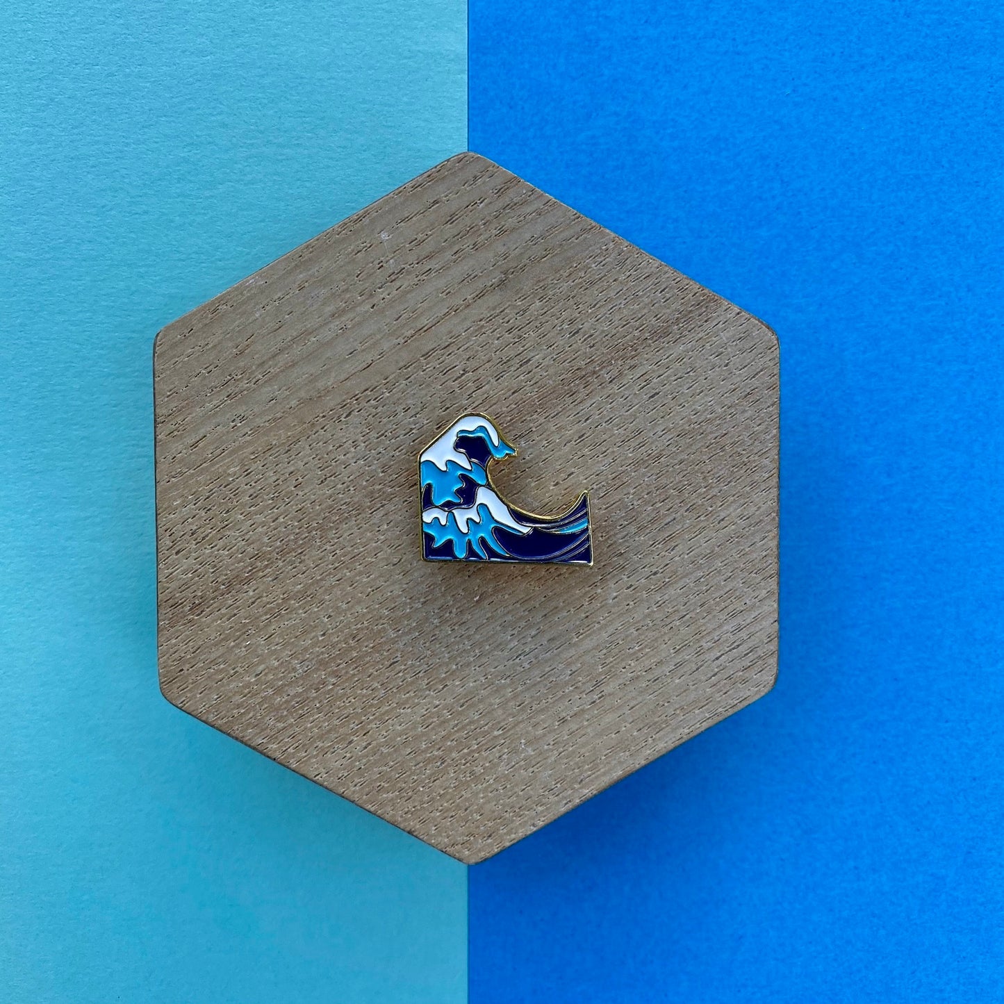 Ocean Waves - Save Our Oceans Tsunami Enamel Pin - thehappypin