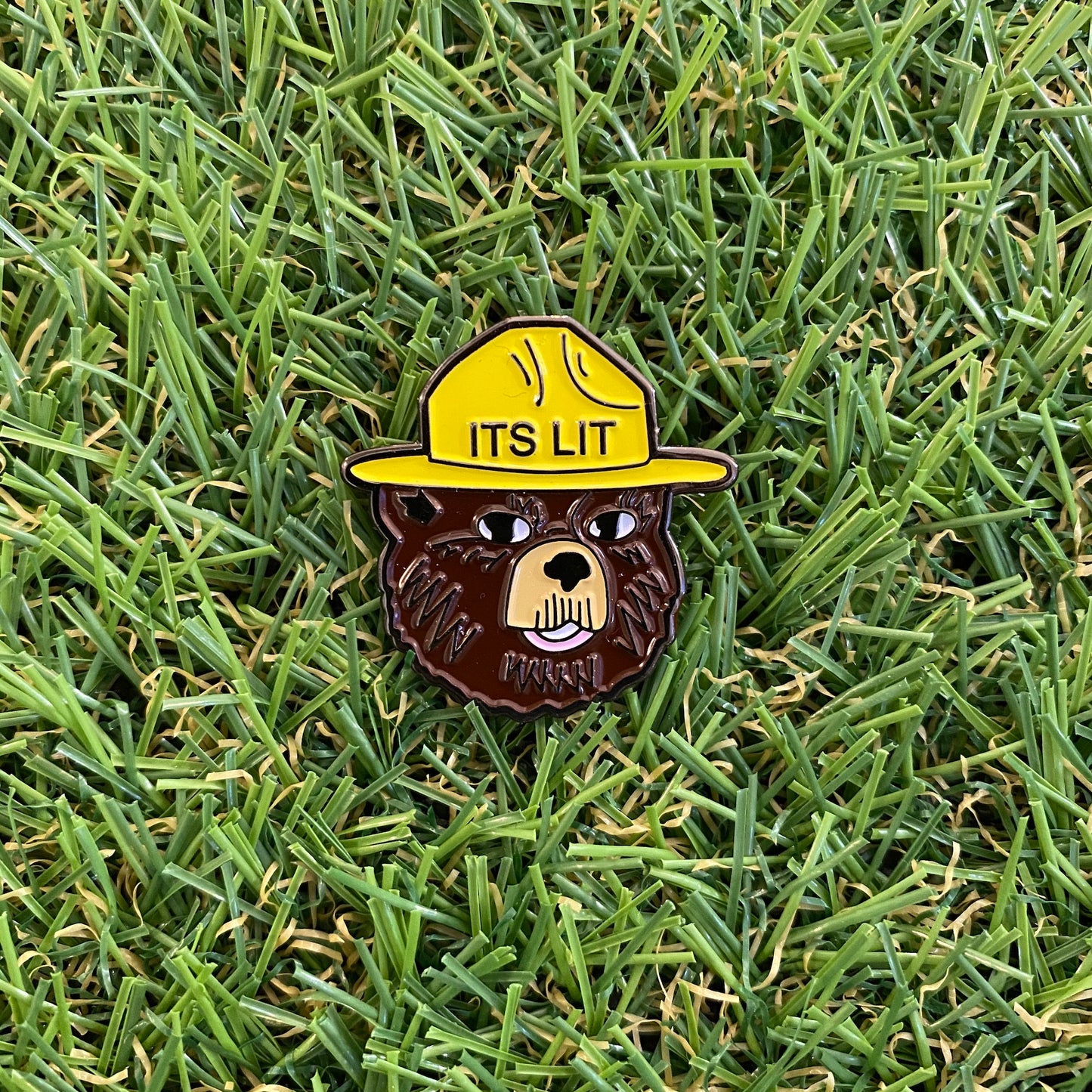 Richard the Bear It's Lit! Enamel Pin - thehappypin