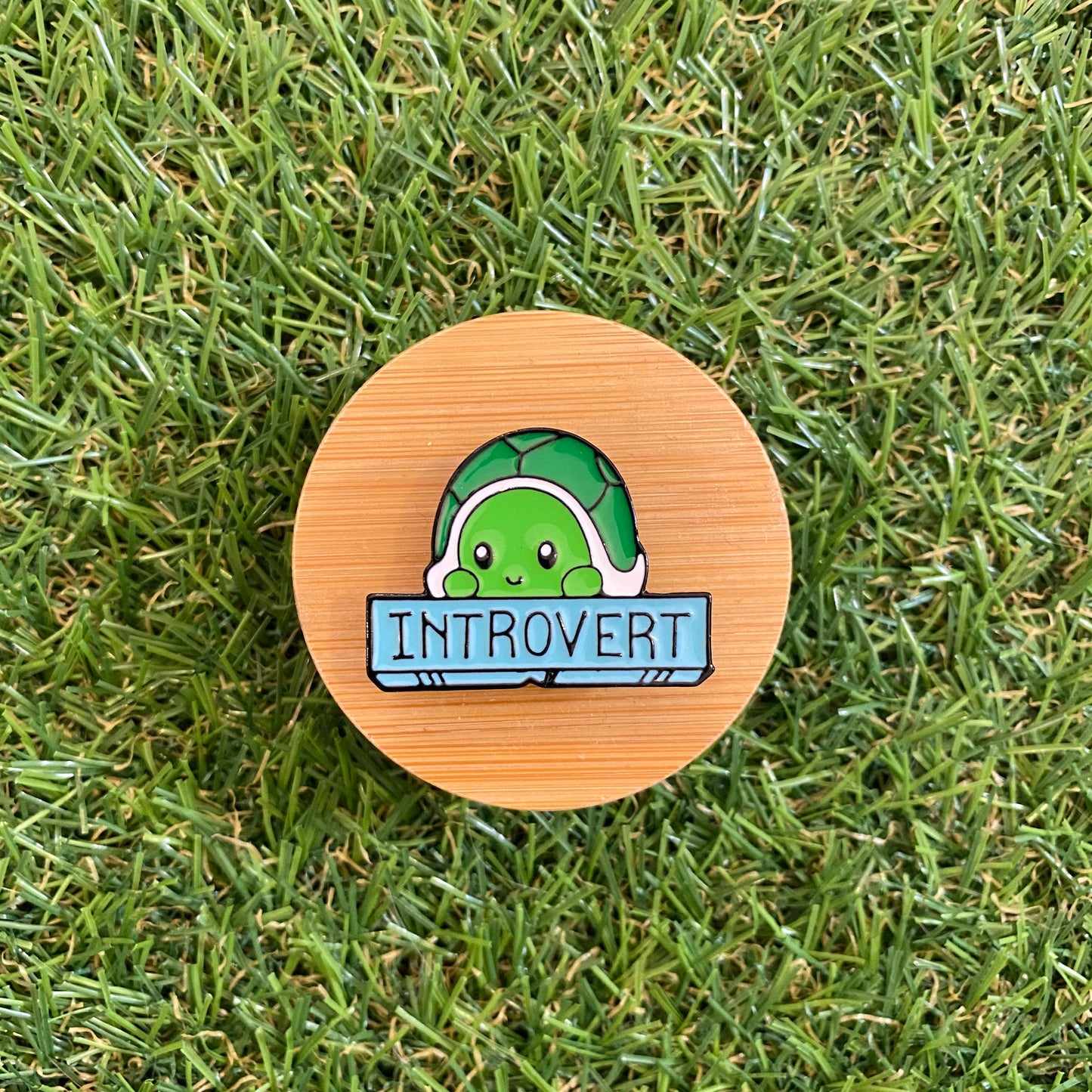 Hank the Introvert Turtle Enamel Pin - thehappypin