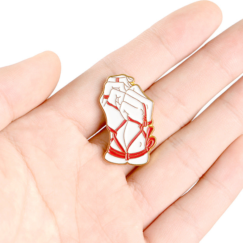 Shibari Hands Rope Play Bondage BDSM Enamel Pin - thehappypin