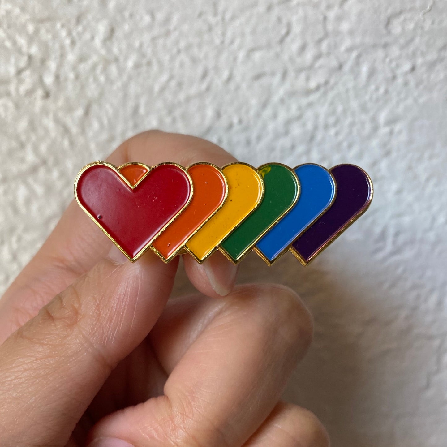 Rainbow Hearts LGBTQ Pride Enamel Pin - thehappypin