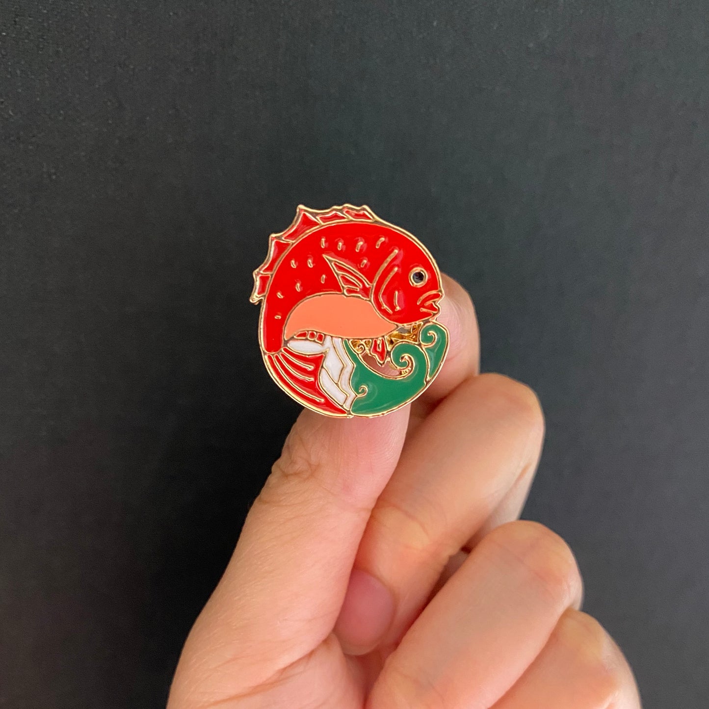 Lucky Red the Koi Fish Enamel Pin - thehappypin