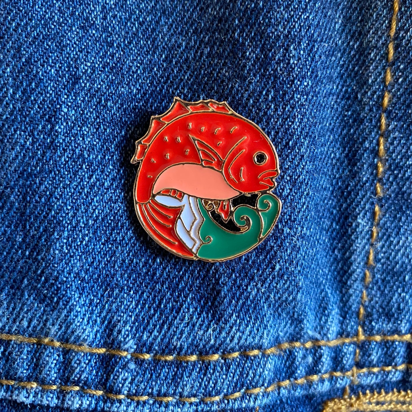 Lucky Red the Koi Fish Enamel Pin - thehappypin