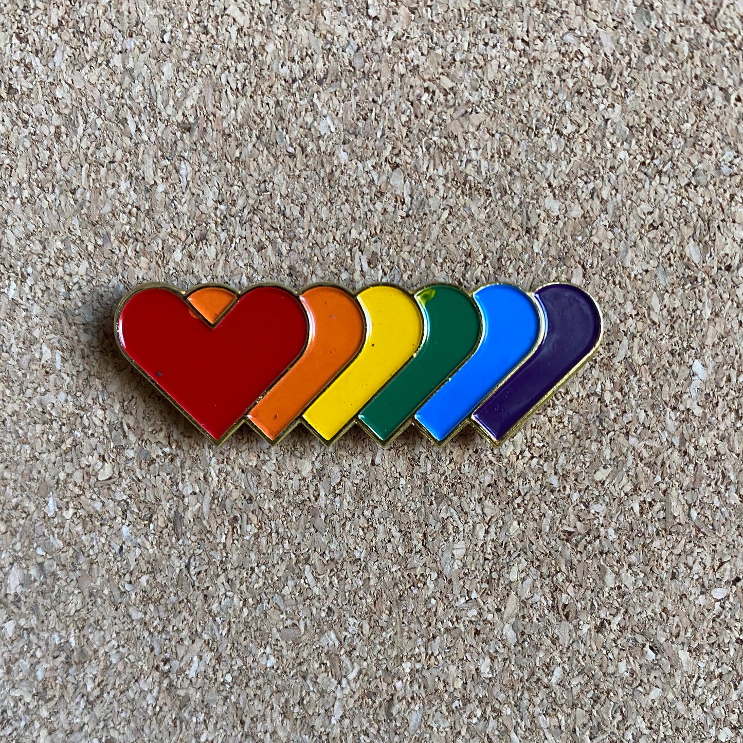 Rainbow Hearts LGBTQ Pride Enamel Pin - thehappypin