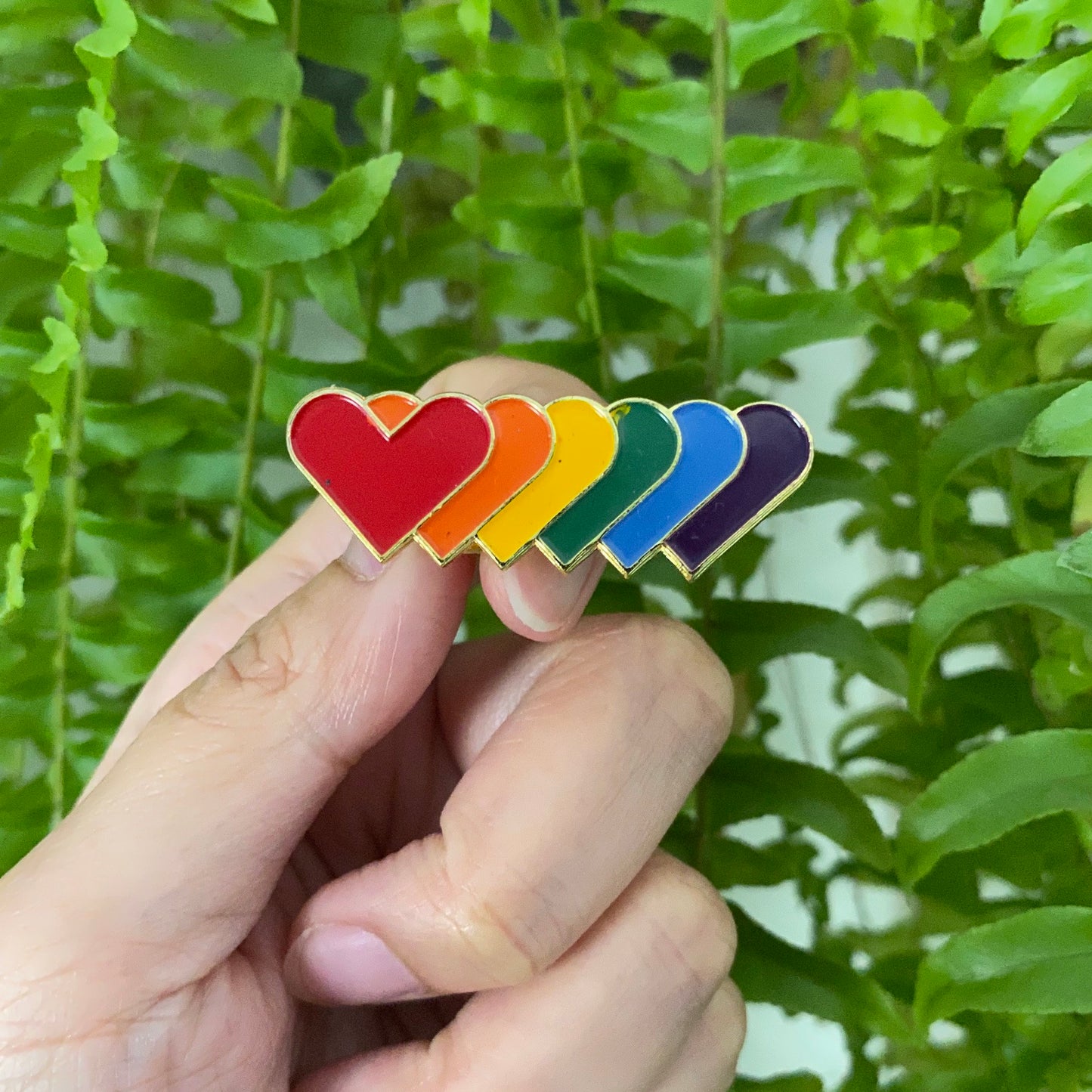 Rainbow Hearts LGBTQ Pride Enamel Pin - thehappypin