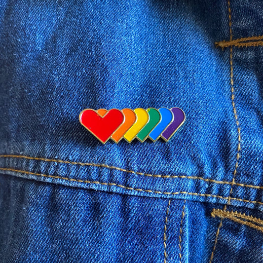 Rainbow Hearts LGBTQ Pride Enamel Pin - thehappypin