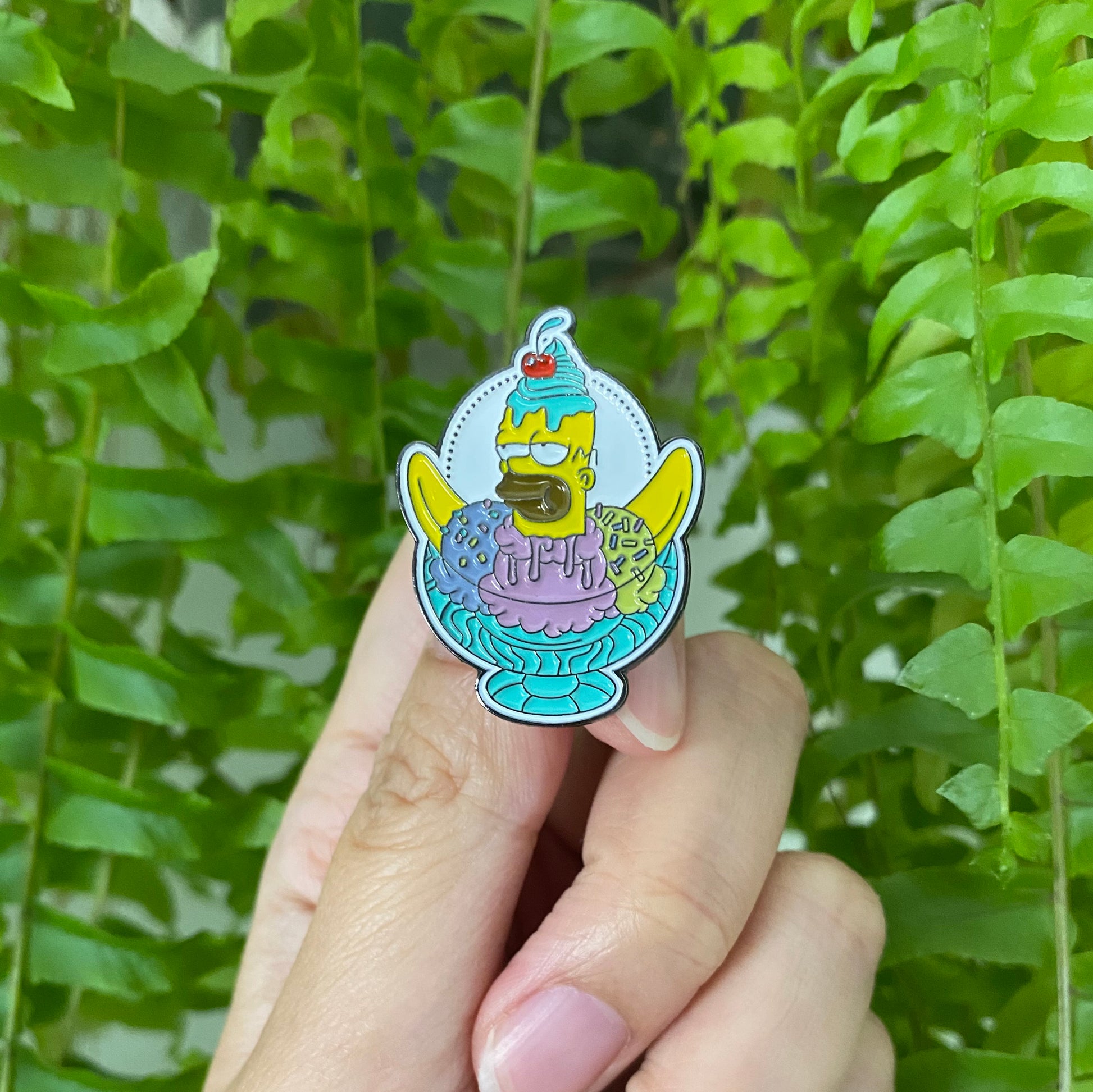 Homer Simpson Sundae Enamel Pin - thehappypin