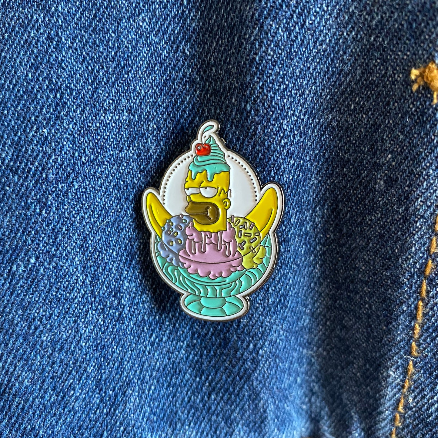 Homer Simpson Sundae Enamel Pin - thehappypin