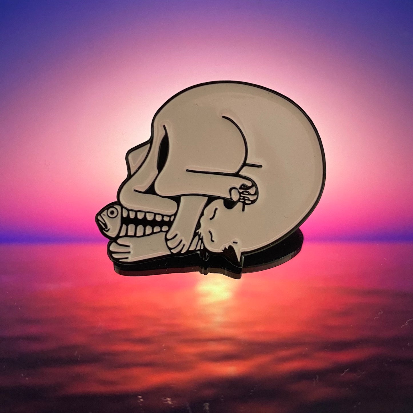 Catacomb the Skull Cat Kitty Enamel Pin - thehappypin