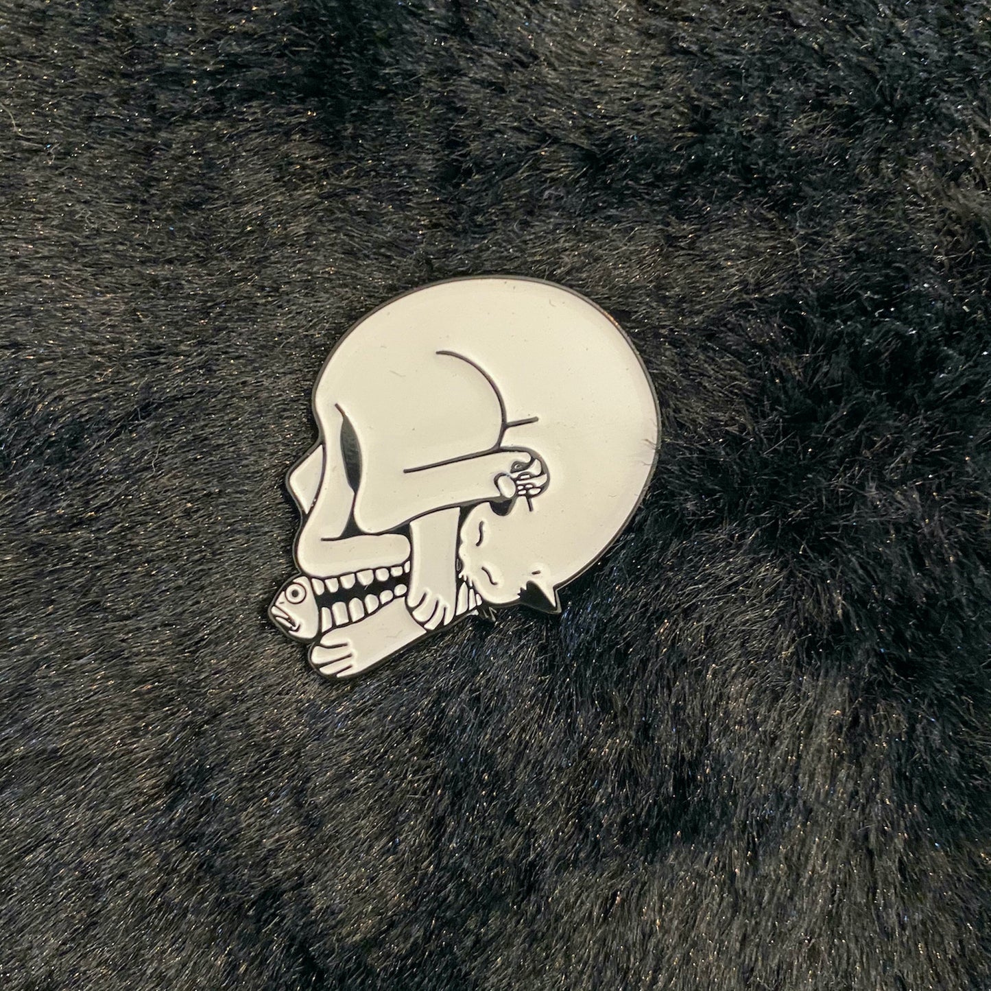 Catacomb the Skull Cat Kitty Enamel Pin - thehappypin