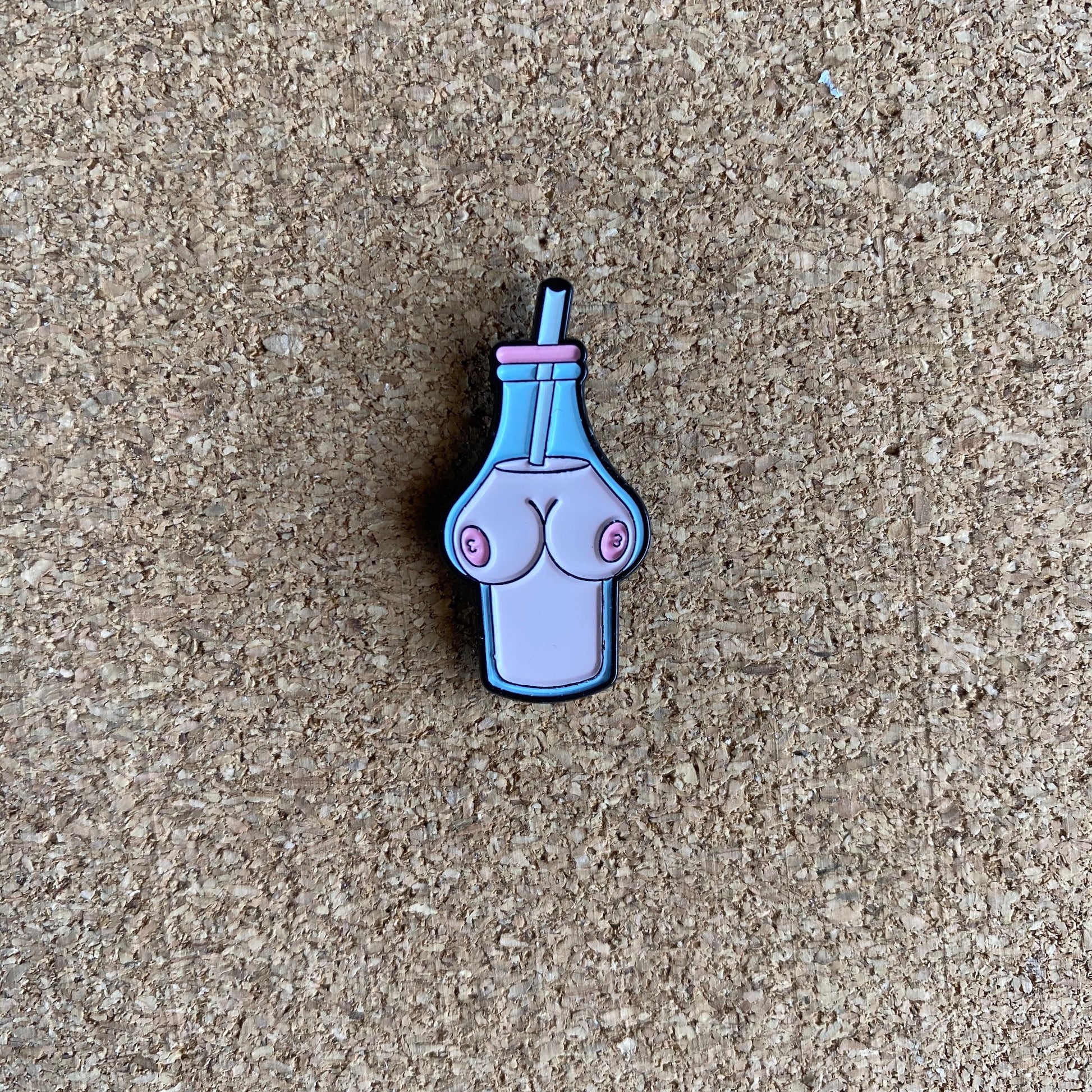 Boob Juice Boobies in a Bottle Enamel Pin - thehappypin
