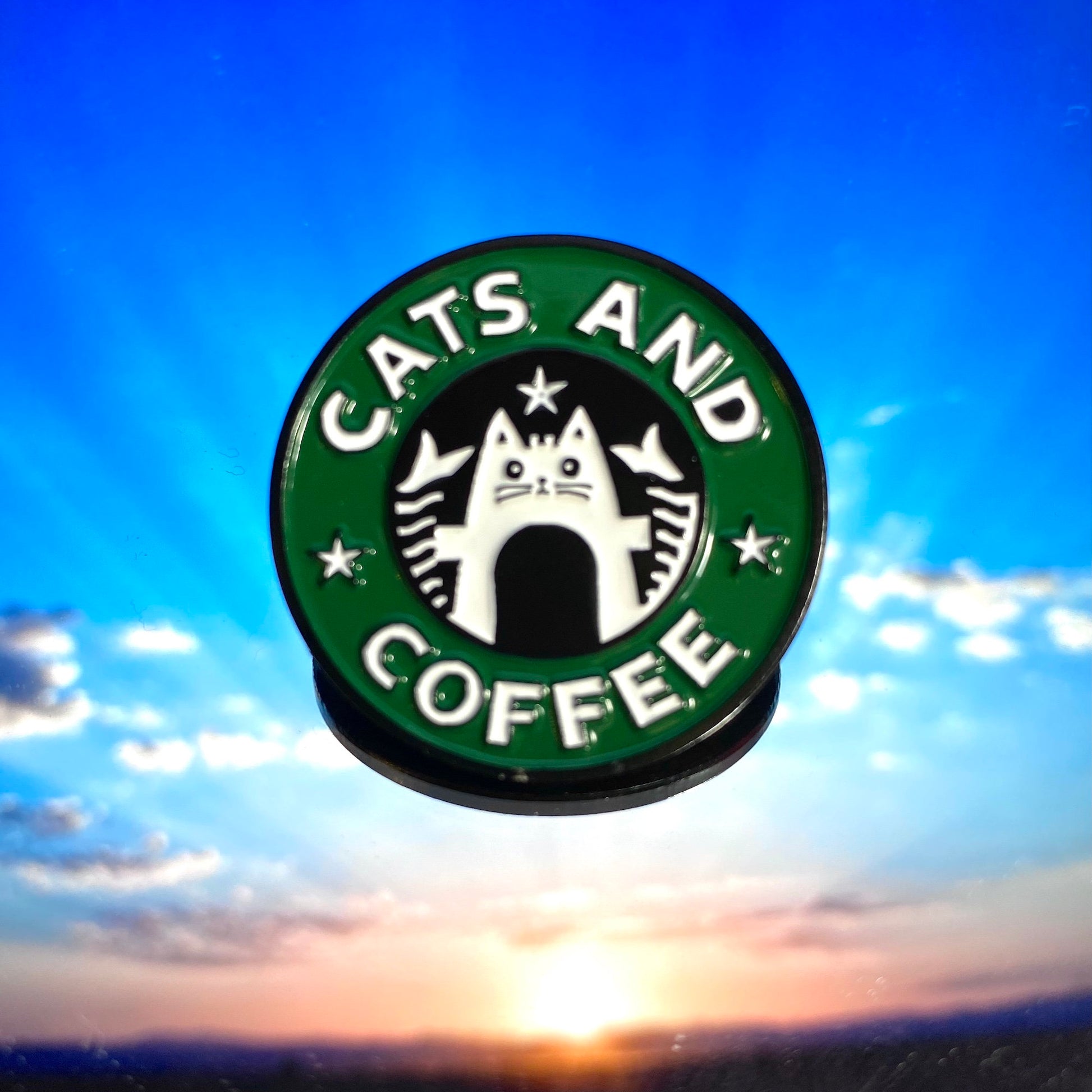 Starcats Cats and Coffee Enamel Pin - thehappypin