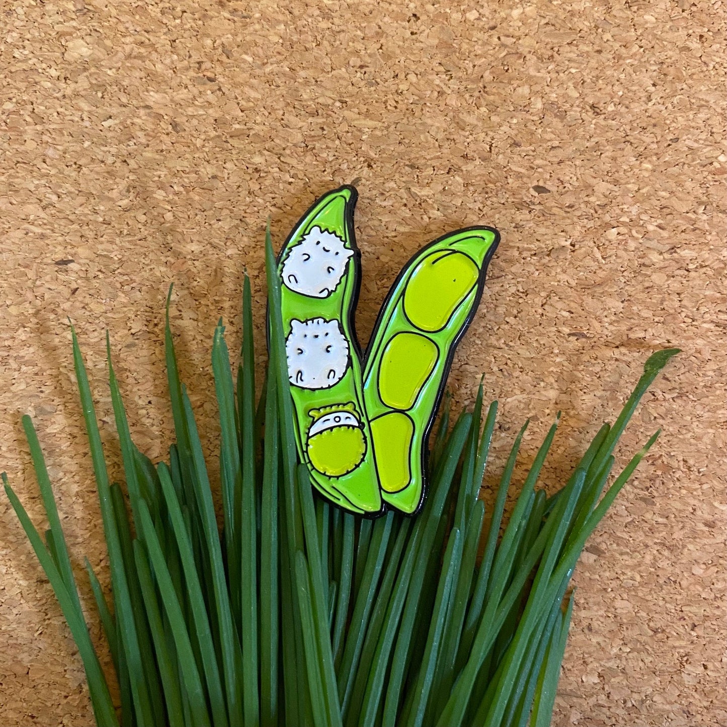 Three Super Tiny Kittens Stuck in a Pea Pod Enamel Pin - thehappypin