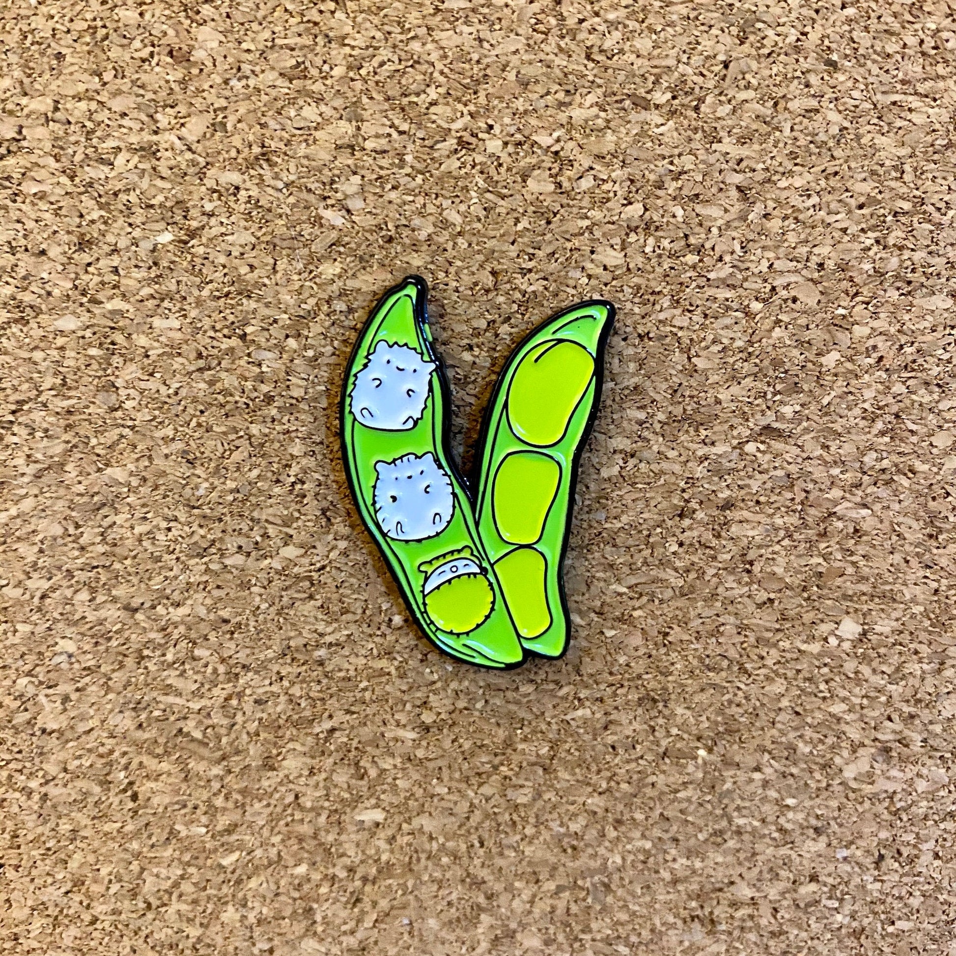 Three Super Tiny Kittens Stuck in a Pea Pod Enamel Pin - thehappypin
