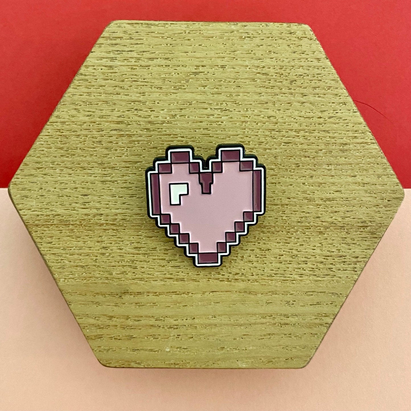 Pixel Heart Gamer Enamel Pin - thehappypin
