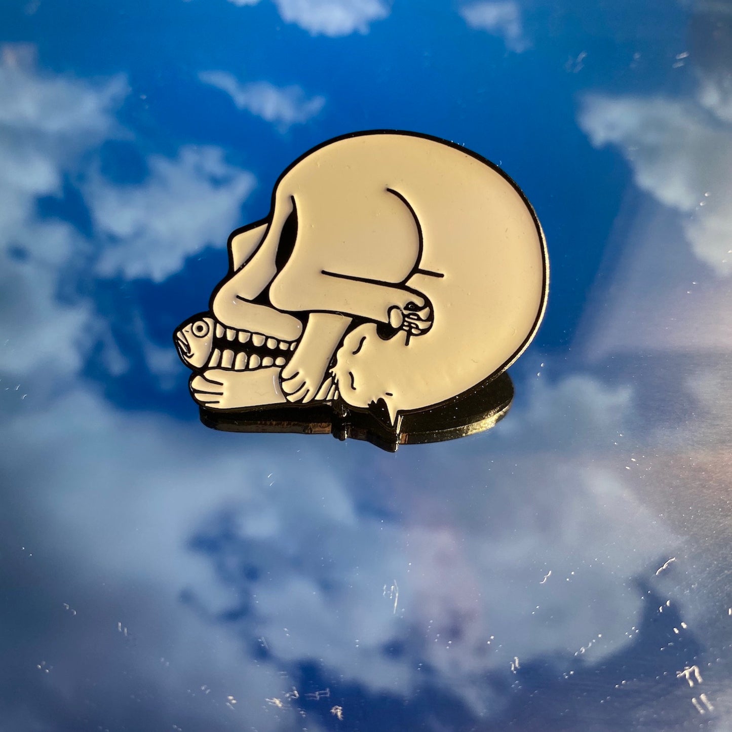 Catacomb the Skull Cat Kitty Enamel Pin - thehappypin
