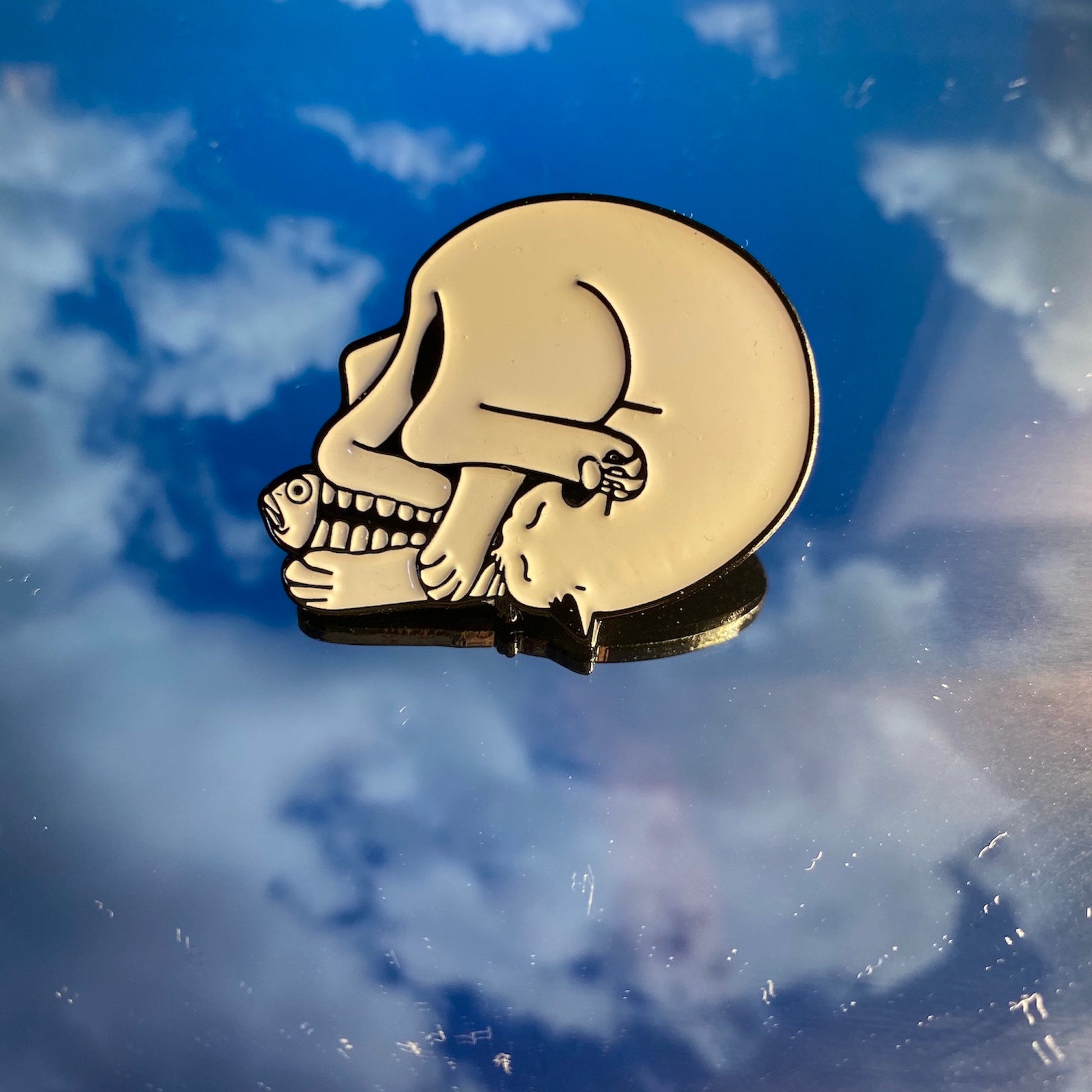 Catacomb the Skull Cat Kitty Enamel Pin - thehappypin