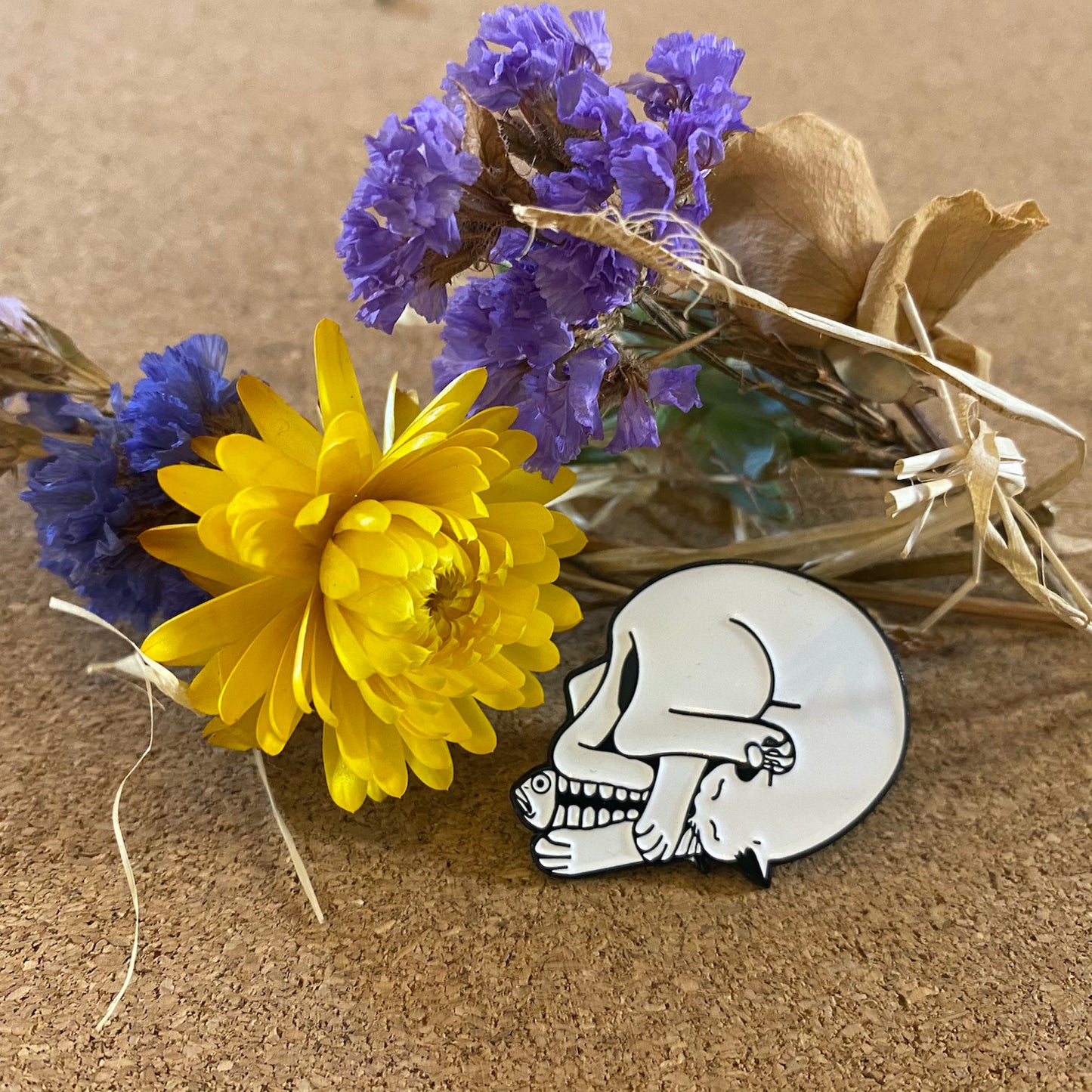 Catacomb the Skull Cat Kitty Enamel Pin - thehappypin