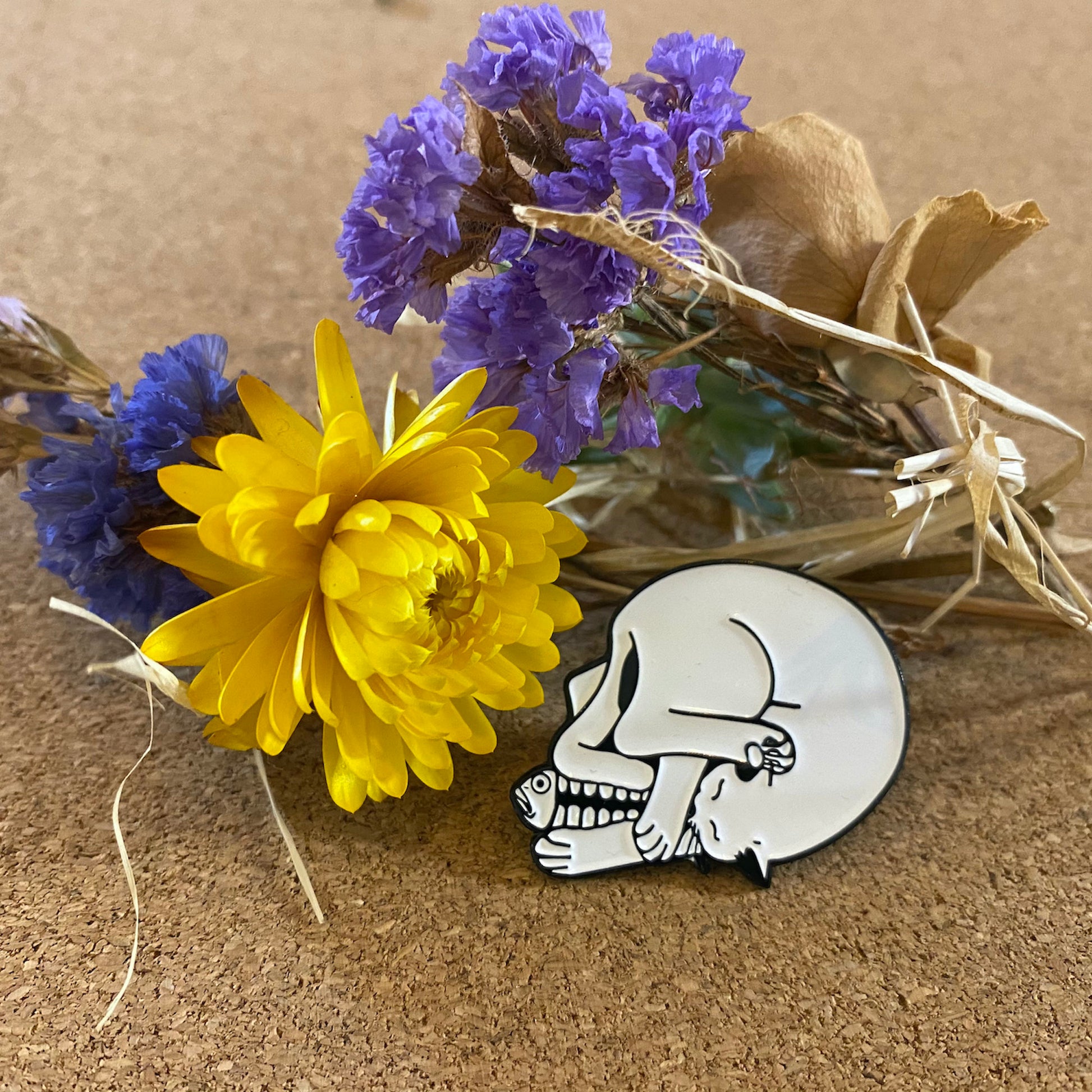 Catacomb the Skull Cat Kitty Enamel Pin - thehappypin