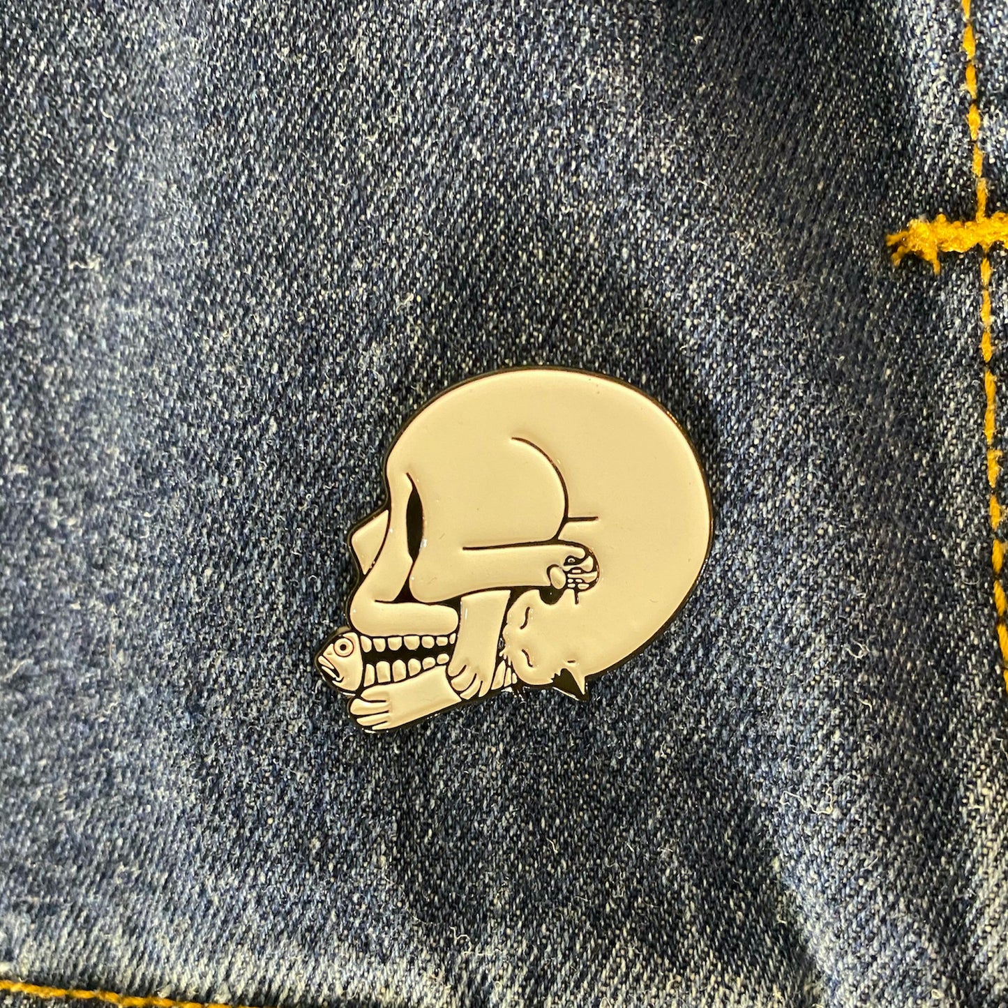 Catacomb the Skull Cat Kitty Enamel Pin - thehappypin