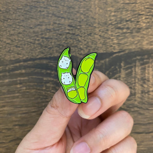 Three Super Tiny Kittens Stuck in a Pea Pod Enamel Pin - thehappypin