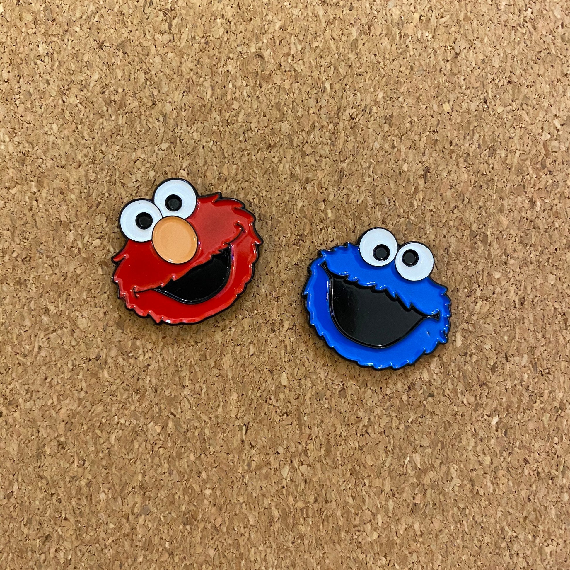 Elmo and Cookie Monster Sesame Street Enamel Pin - thehappypin