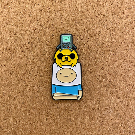 Adventure Time with Finn the Human, Jake the Dog, and BMO Enamel Pin - thehappypin