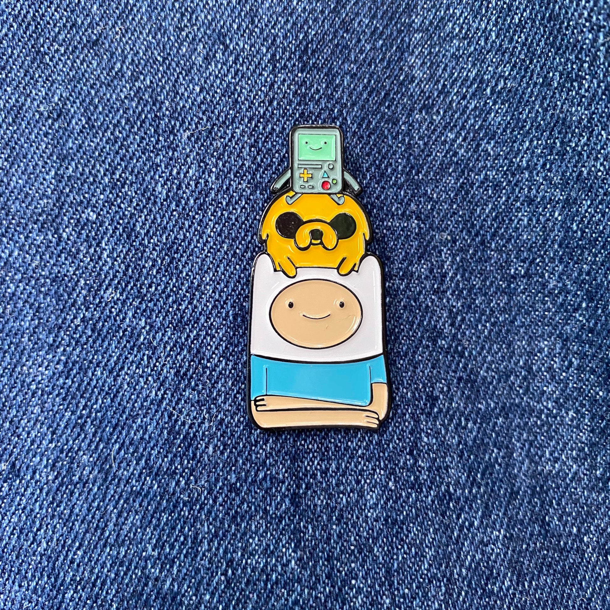 Adventure Time with Finn the Human, Jake the Dog, and BMO Enamel Pin - thehappypin