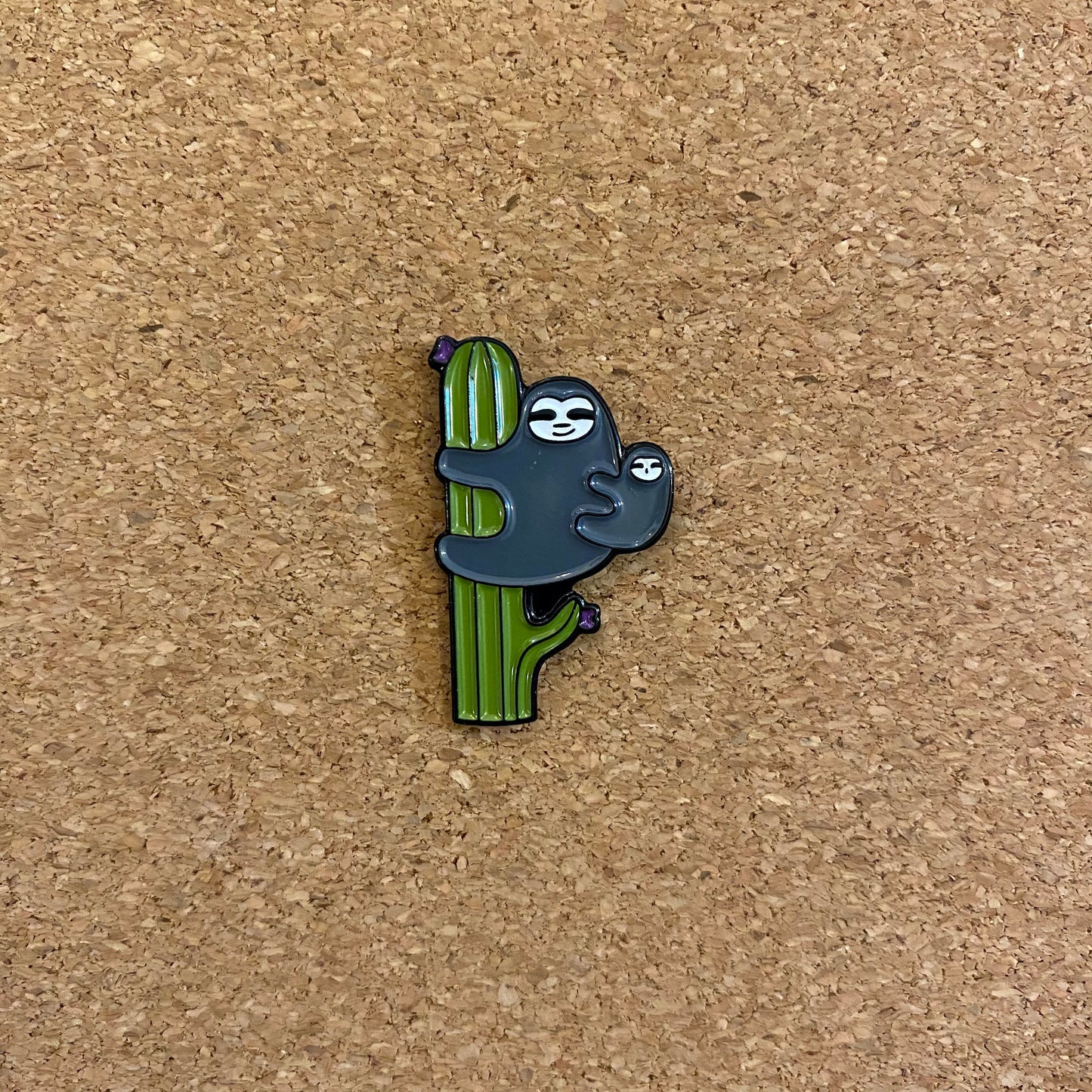 Sally the Sloth and her Little Baby Sloth Enamel Pin - thehappypin