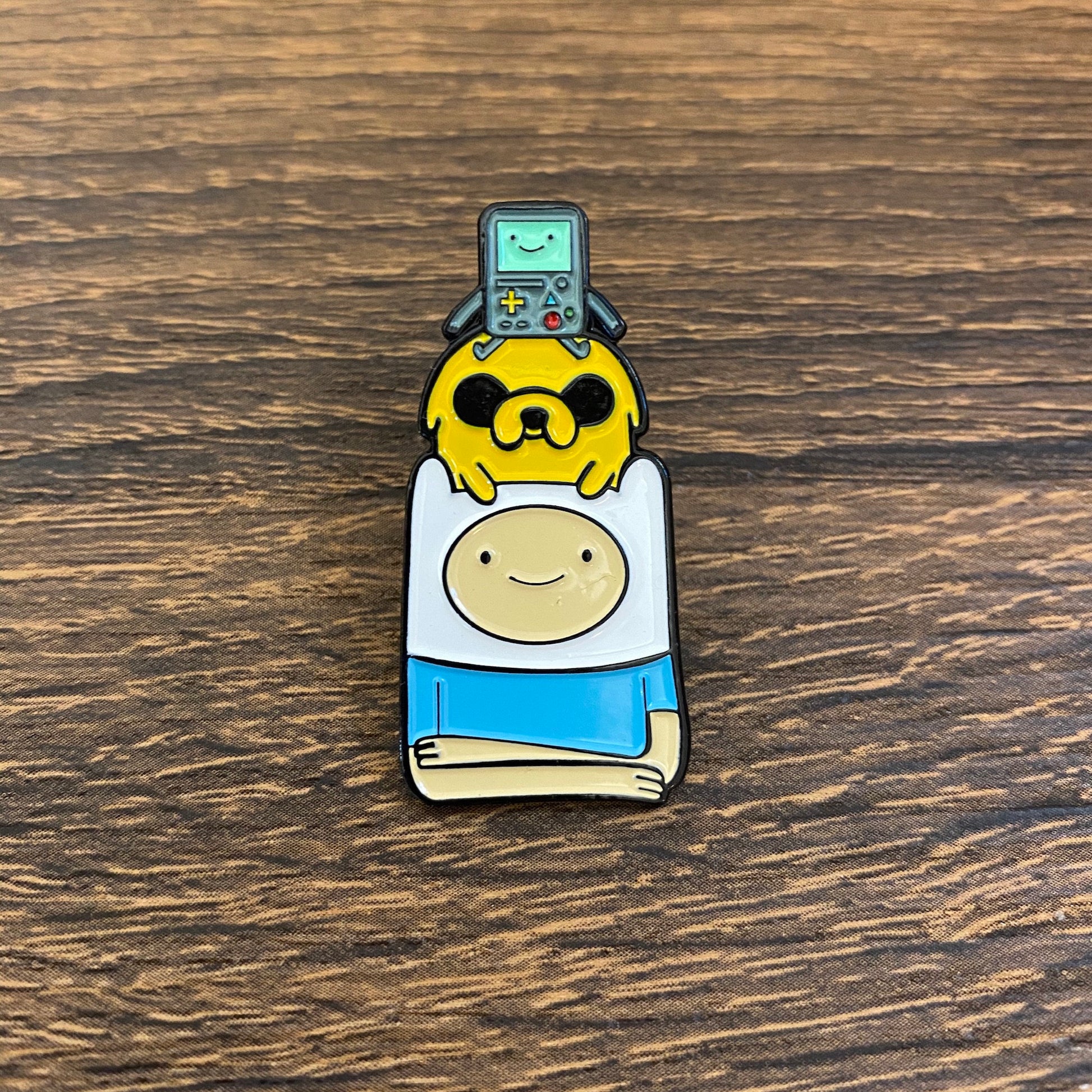 Adventure Time with Finn the Human, Jake the Dog, and BMO Enamel Pin - thehappypin