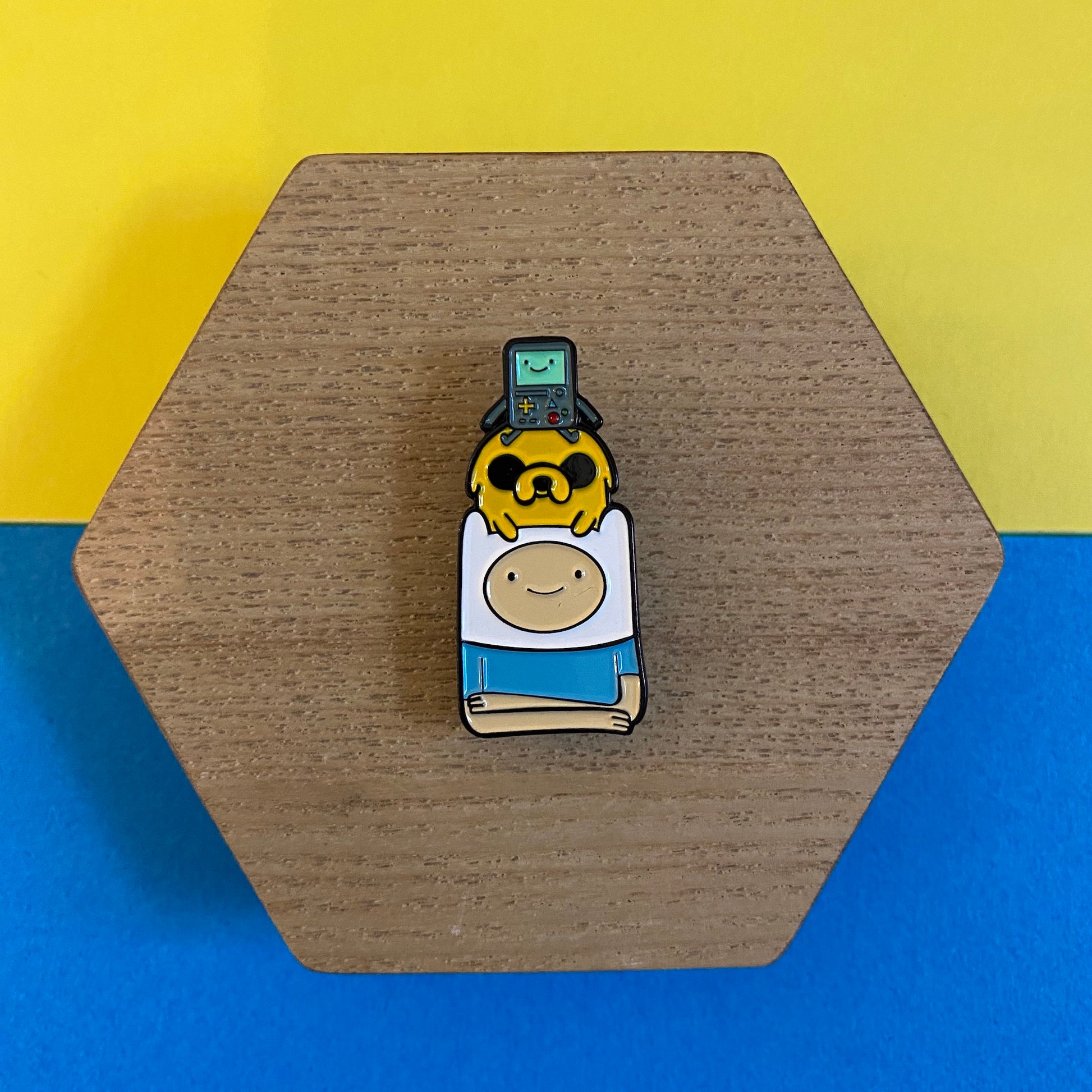 Adventure Time with Finn the Human, Jake the Dog, and BMO Enamel Pin - thehappypin