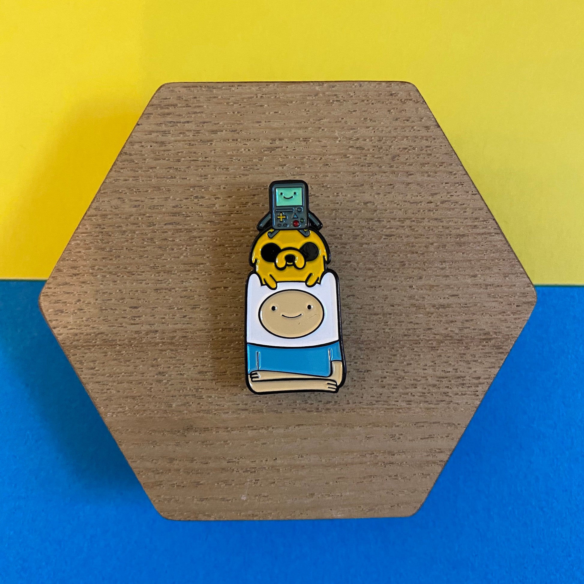 Adventure Time with Finn the Human, Jake the Dog, and BMO Enamel Pin - thehappypin