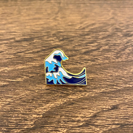 Ocean Waves - Save Our Oceans Tsunami Enamel Pin - thehappypin
