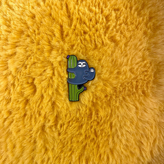 Sally the Sloth and her Little Baby Sloth Enamel Pin - thehappypin