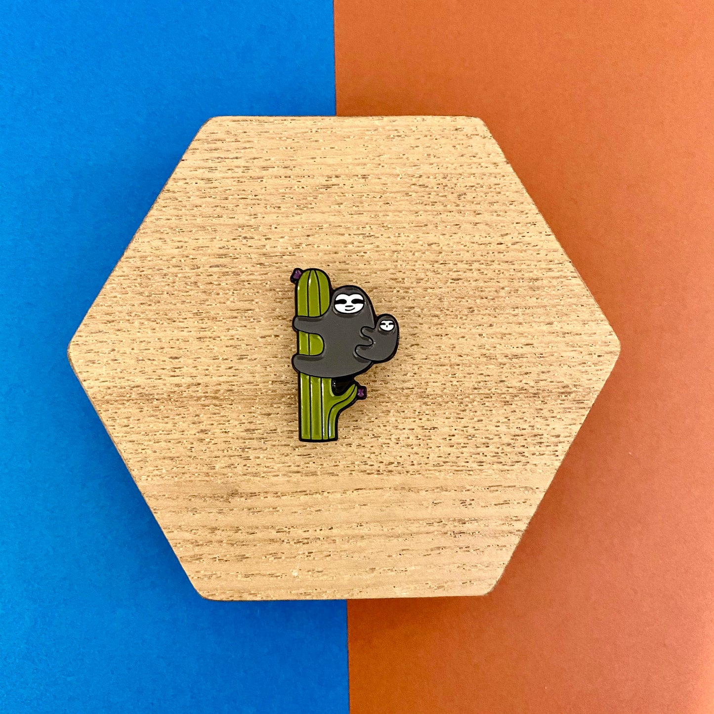 Sally the Sloth and her Little Baby Sloth Enamel Pin - thehappypin