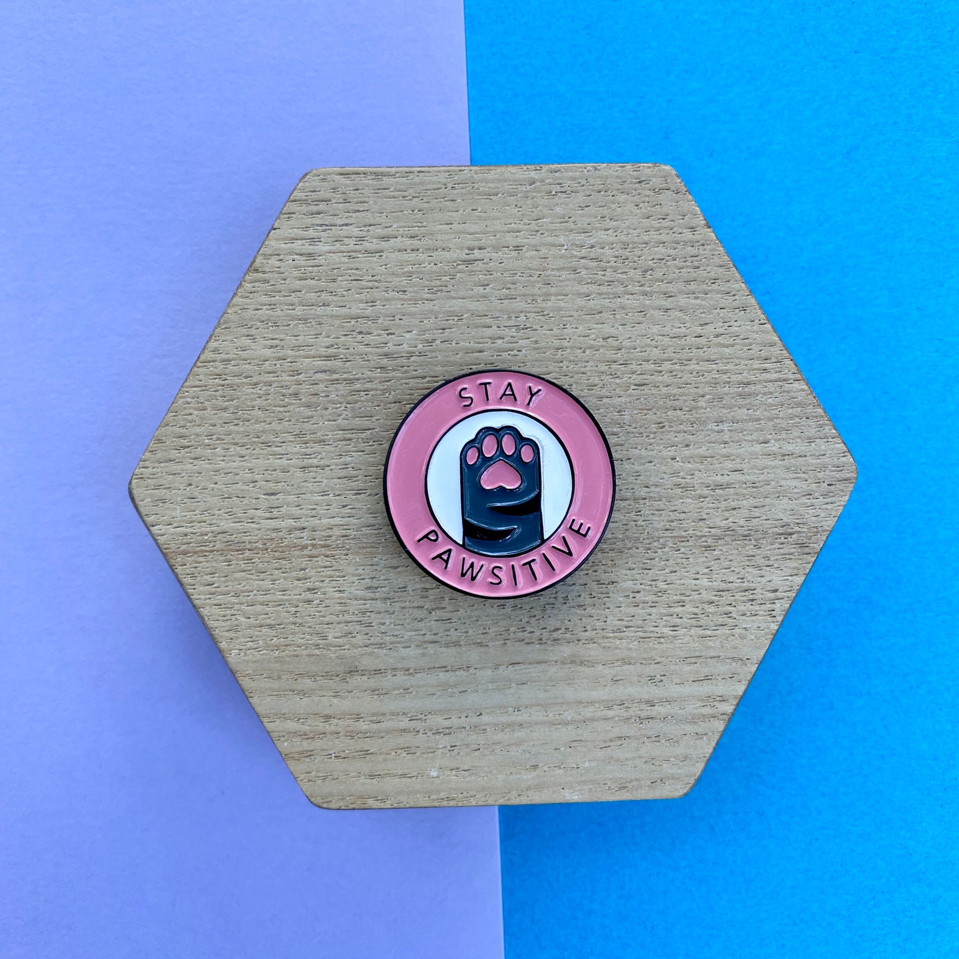 Stay Pawsitive and Be Happy Enamel Pin - thehappypin