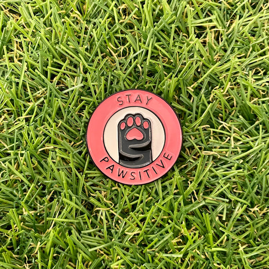 Stay Pawsitive and Be Happy Enamel Pin - thehappypin