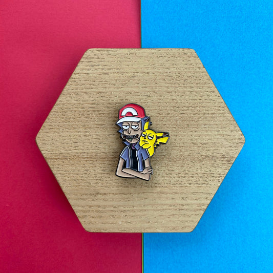 Rick & Morty as Pikachu and Ash Ketchum Enamel Pin - thehappypin