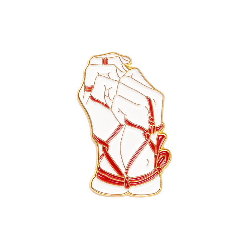Shibari Hands Rope Play Bondage BDSM Enamel Pin - thehappypin
