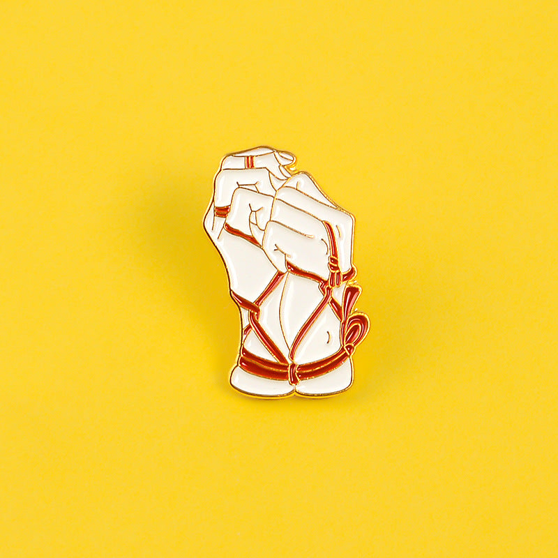 Shibari Hands Rope Play Bondage BDSM Enamel Pin - thehappypin