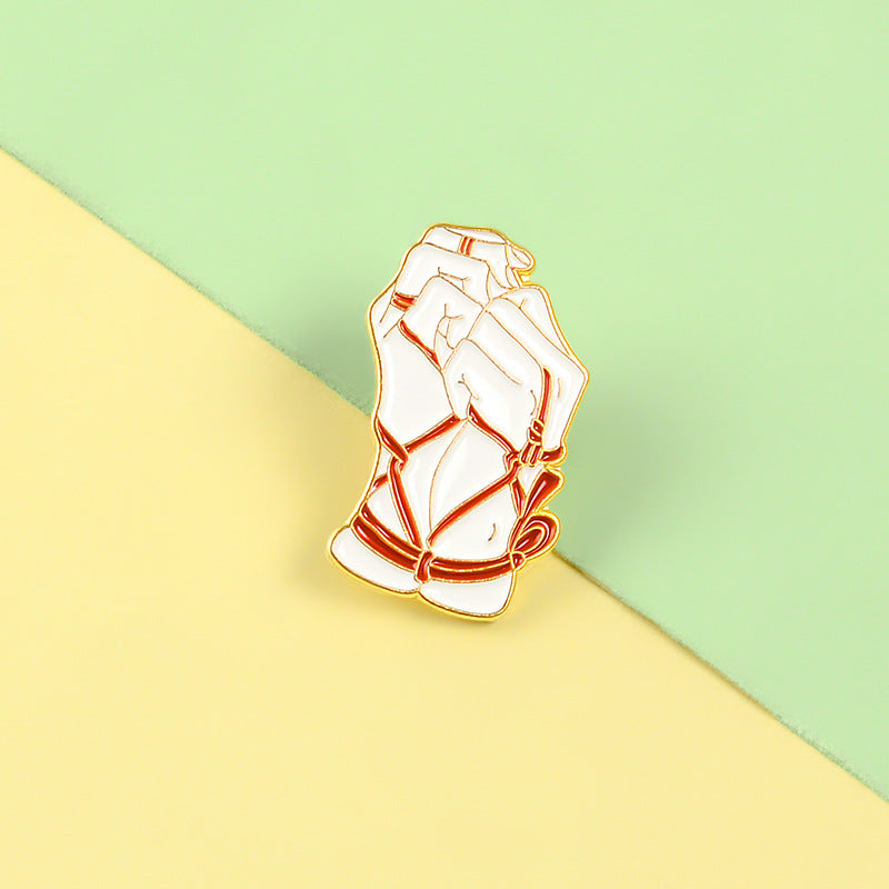 Shibari Hands Rope Play Bondage BDSM Enamel Pin - thehappypin