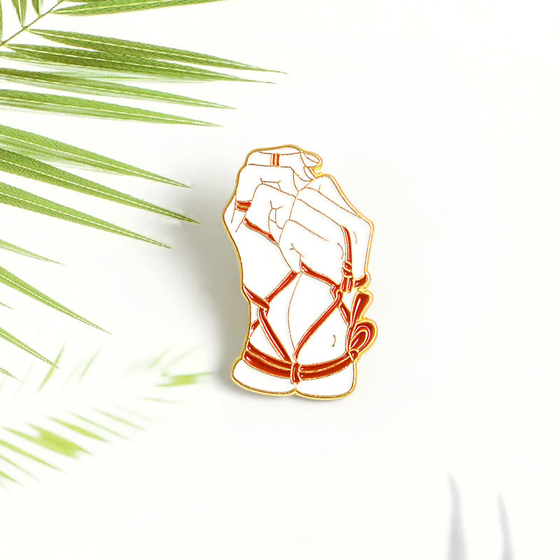 Shibari Hands Rope Play Bondage BDSM Enamel Pin - thehappypin